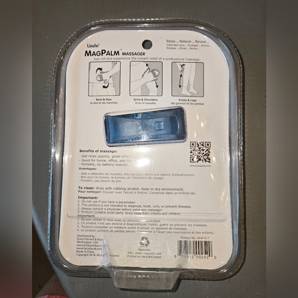 Lindo MagPalm Blue and Silver Massager NEW - Picture 3 of 7